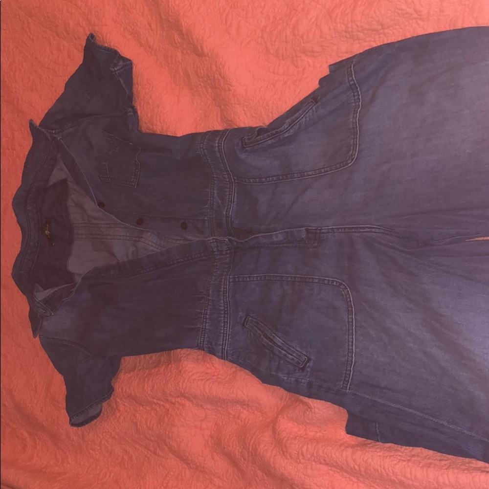 Denim mid calf length jumpsuit (wide legs)